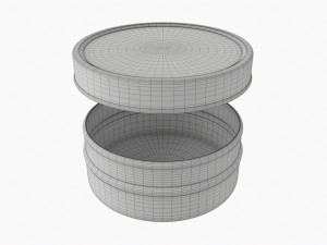 Round Gift Empty Can Jar Metal Brass 01 3D Model