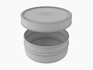 Round Gift Empty Can Jar Metal Brass 01 3D Model