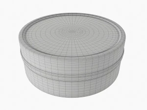 Round Gift Empty Can Jar Metal Brass 01 3D Model