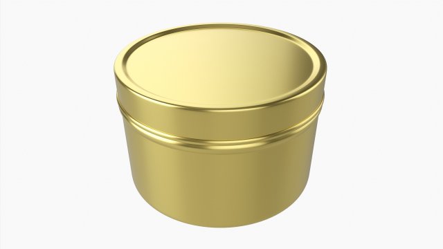 Round Gift Empty Can Jar Metal Brass 03 3D मॉडल .c4d .max .obj .3ds .fbx .stl .blend 