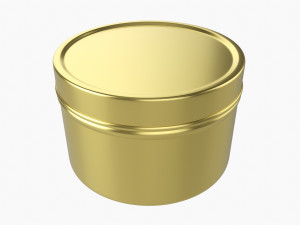 Round Gift Empty Can Jar Metal Brass 03 3D Model