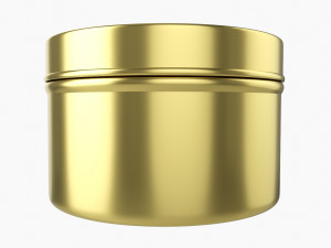 Round Gift Empty Can Jar Metal Brass 03 3D मॉडल