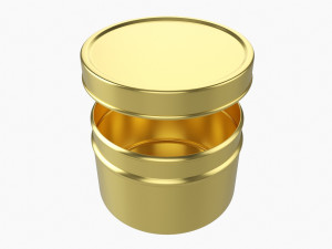Round Gift Empty Can Jar Metal Brass 03 3D मॉडल