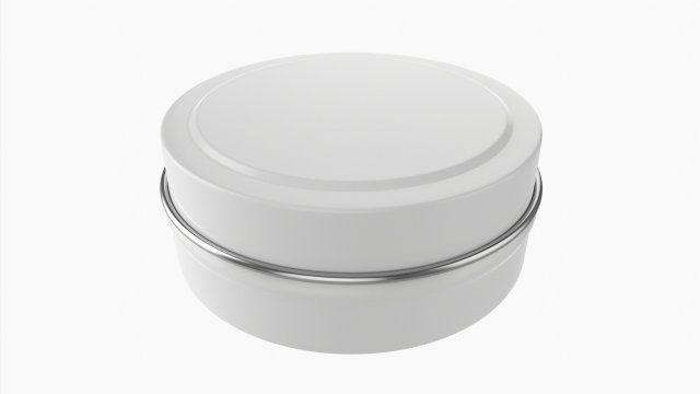 Round Gift Empty Can Jar Metal Painted White 01 3D Model .c4d .max .obj .3ds .fbx .stl .blend 