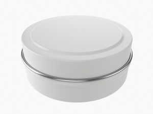 Round Gift Empty Can Jar Metal Painted White 01 3D Model
