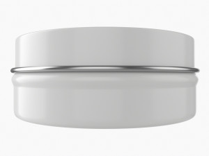 Round Gift Empty Can Jar Metal Painted White 01 3D Model