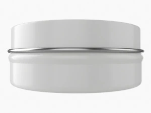 Kado Bulat Toples Kosong Kaleng Logam Dicat Putih 01 Model 3D