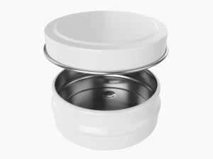 Round Gift Empty Can Jar Metal Painted White 01 3D Model