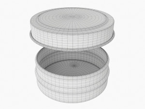 Round Gift Empty Can Jar Metal Painted White 01 3D Model