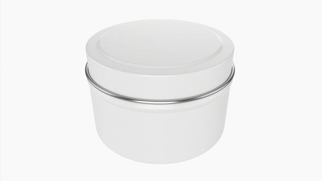 Round Gift Empty Can Jar Metal Painted White 03 3Dモデル .c4d .max .obj .3ds .fbx .stl .blend 