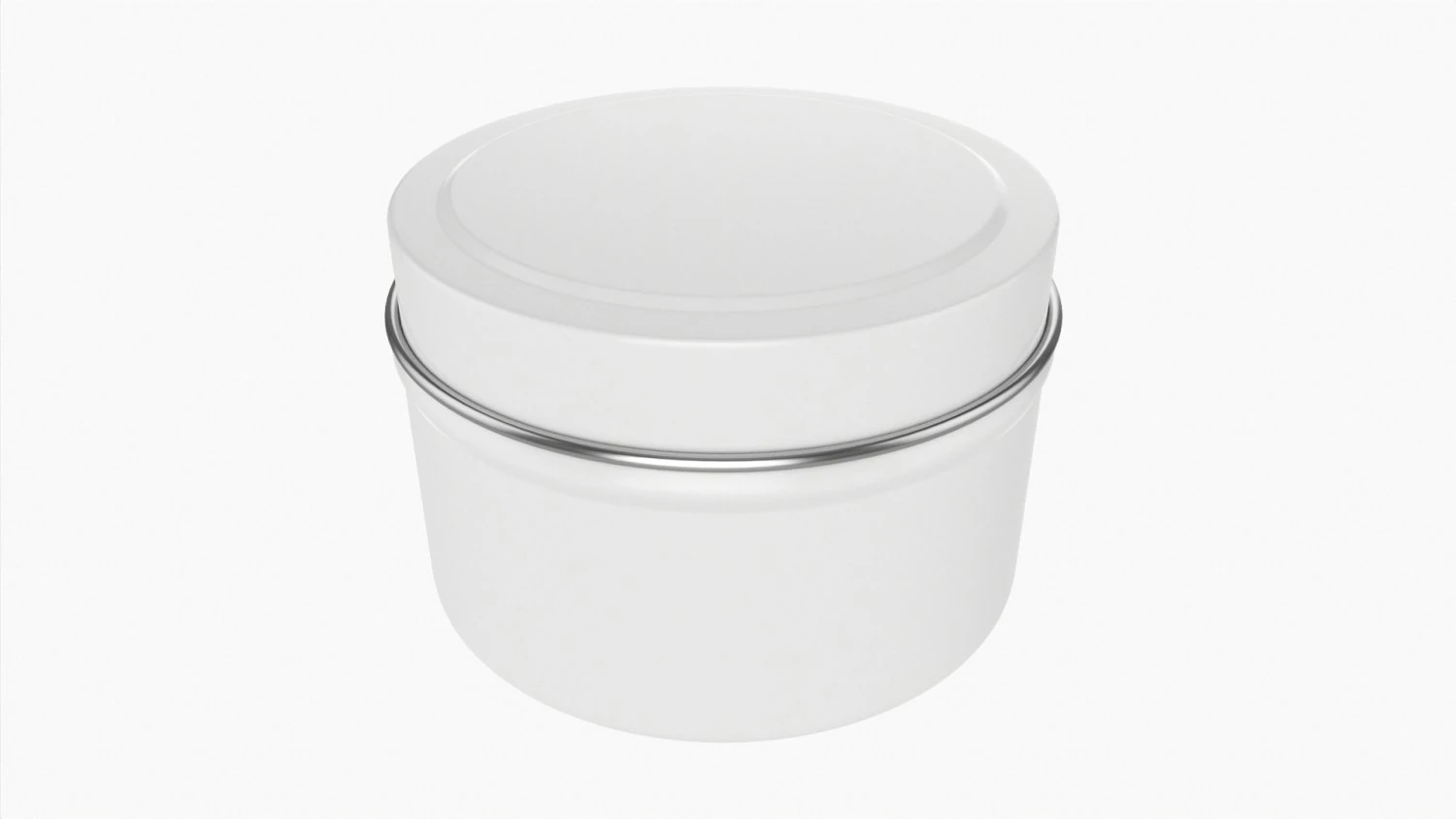 Round Gift Empty Can Jar Metal Painted White 03 3D Model .c4d .max .obj .3ds .fbx .stl .blend 