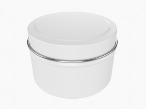 Round Gift Empty Can Jar Metal Painted White 03 3D Model