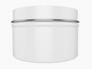 Round Gift Empty Can Jar Metal Painted White 03 3Dモデル
