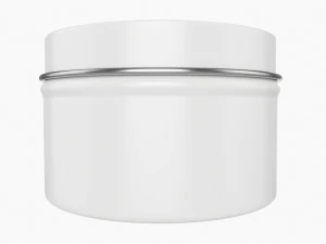 Round Gift Empty Can Jar Metal Painted White 03 3D Model