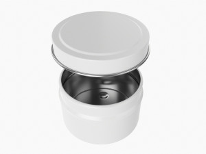 Round Gift Empty Can Jar Metal Painted White 03 3Dモデル