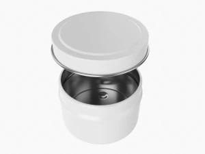Round Gift Empty Can Jar Metal Painted White 03 3D Model