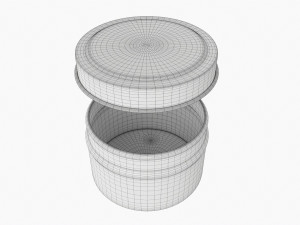 Round Gift Empty Can Jar Metal Painted White 03 3Dモデル