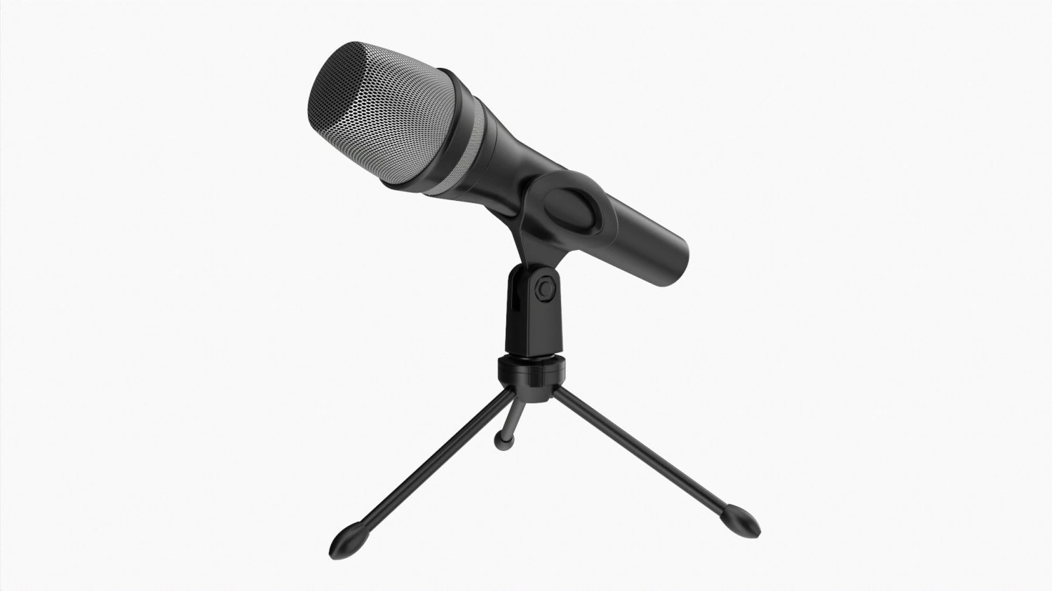 Vocal Microphone With Tripod 3D Model .c4d .max .obj .3ds .fbx .stl .blend 
