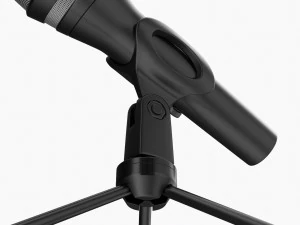 Vocal Microphone With Tripod 3D Model