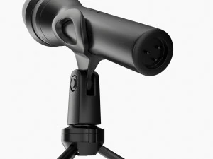 Vocal Microphone With Tripod 3D Model