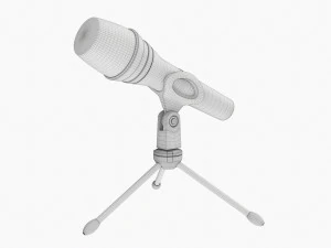 Vocal Microphone With Tripod 3D Model