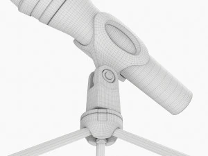 Vocal Microphone With Tripod 3D Model