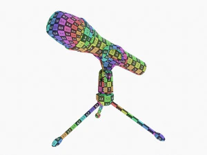 Vocal Microphone With Tripod 3D Model