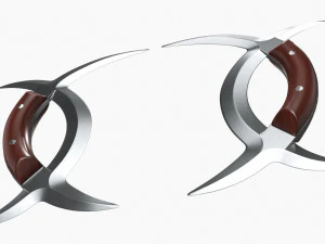 Bagua Moon Knives 3D Model
