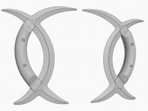 Bagua Moon Knives 3D Model