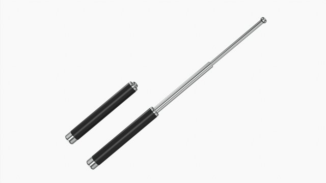 Baton Telescopic Metal Model 3D .c4d .max .obj .3ds .fbx .stl .blend 