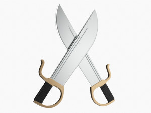 Butterfly Short Swords Model 3D