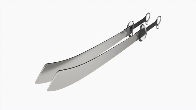 Double Wushu Broadswords 3D 모델 .c4d .max .obj .3ds .fbx .stl .blend 