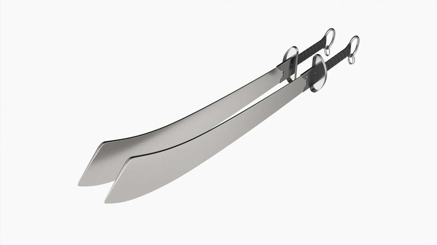 Double Wushu Broadswords 3D Model .c4d .max .obj .3ds .fbx .stl .blend 
