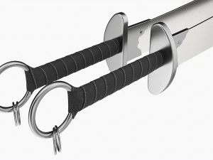 Double Wushu Broadswords 3D Model