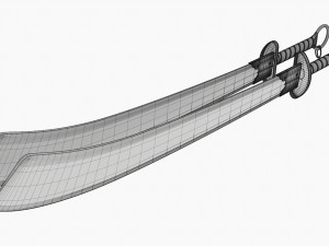 Double Wushu Broadswords 3D 모델