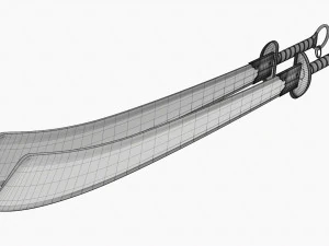Double Wushu Broadswords 3D Model