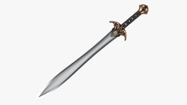 Dragon Gladius Chrome Model 3D .c4d .max .obj .3ds .fbx .stl .blend 