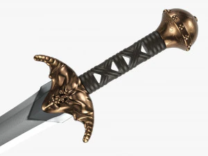 Drago Gladio cromato Modello 3D