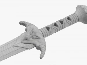 Drago Gladio cromato Modello 3D