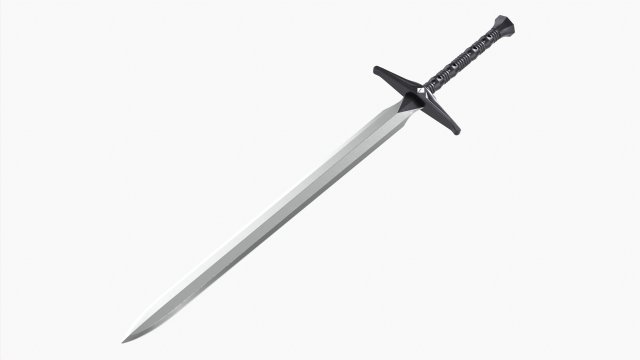Excalibur Straightsword 3D Model .c4d .max .obj .3ds .fbx .stl .blend 