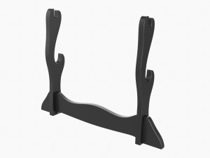 Katana Stand 01 Black Wooden 3D Model
