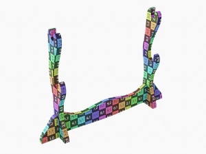 Katana Stand 01 Black Wooden 3D Model