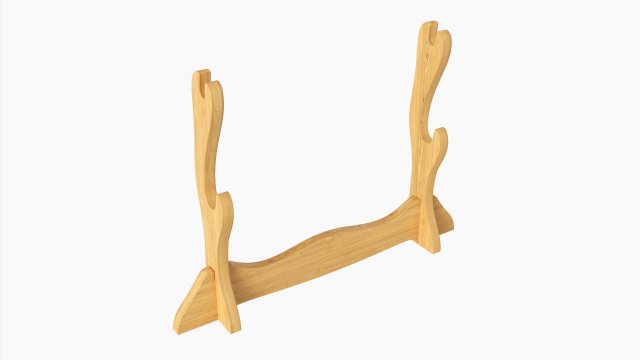 Katana Stand 01 Wooden Modelo 3D .c4d .max .obj .3ds .fbx .stl .blend 