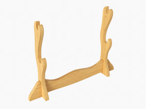 Katana Stand 01 Wooden 3D Model