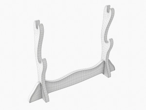 Katana Stand 01 Wooden Modelo 3D