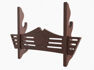 Katana Stand 02 Wooden Modello 3D