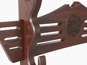Katana Stand 02 Wooden 3D Model