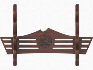 Katana Stand 02 Wooden Modello 3D