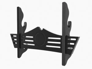 Katana Stand 02 Wooden Black 3D Model