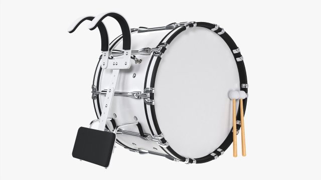 Marching Bass Drum With Carrier Modelo 3D .c4d .max .obj .3ds .fbx .stl .blend 
